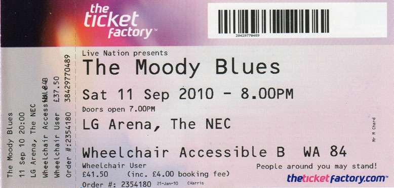 THE MOODY BLUES Ticket